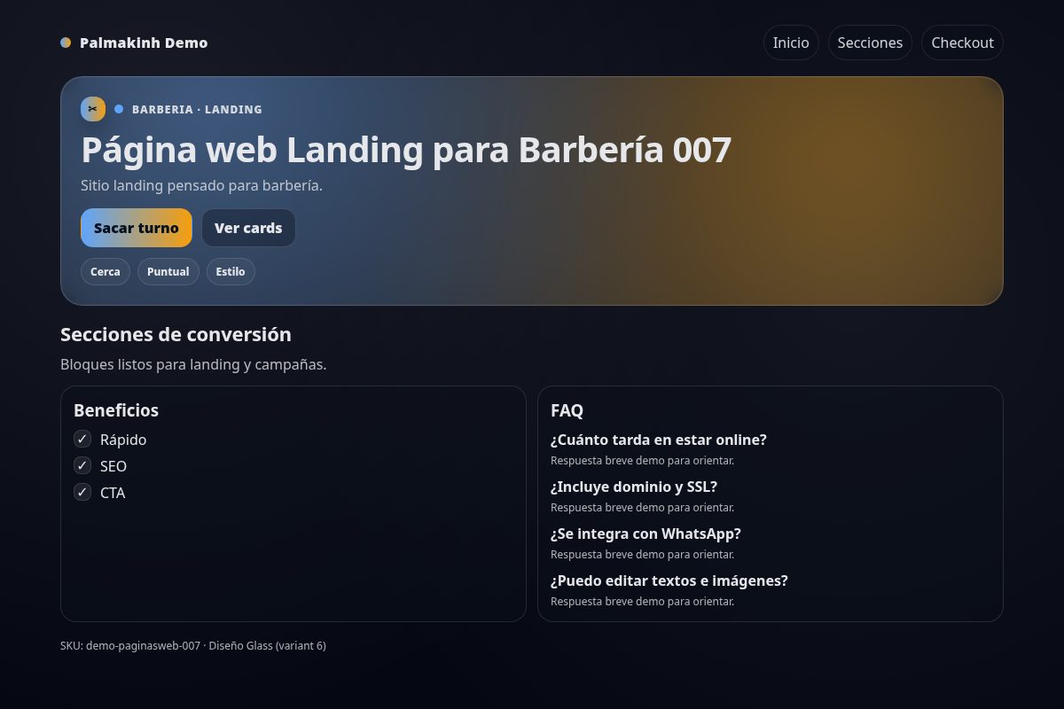 Página web Landing para Barbería 007