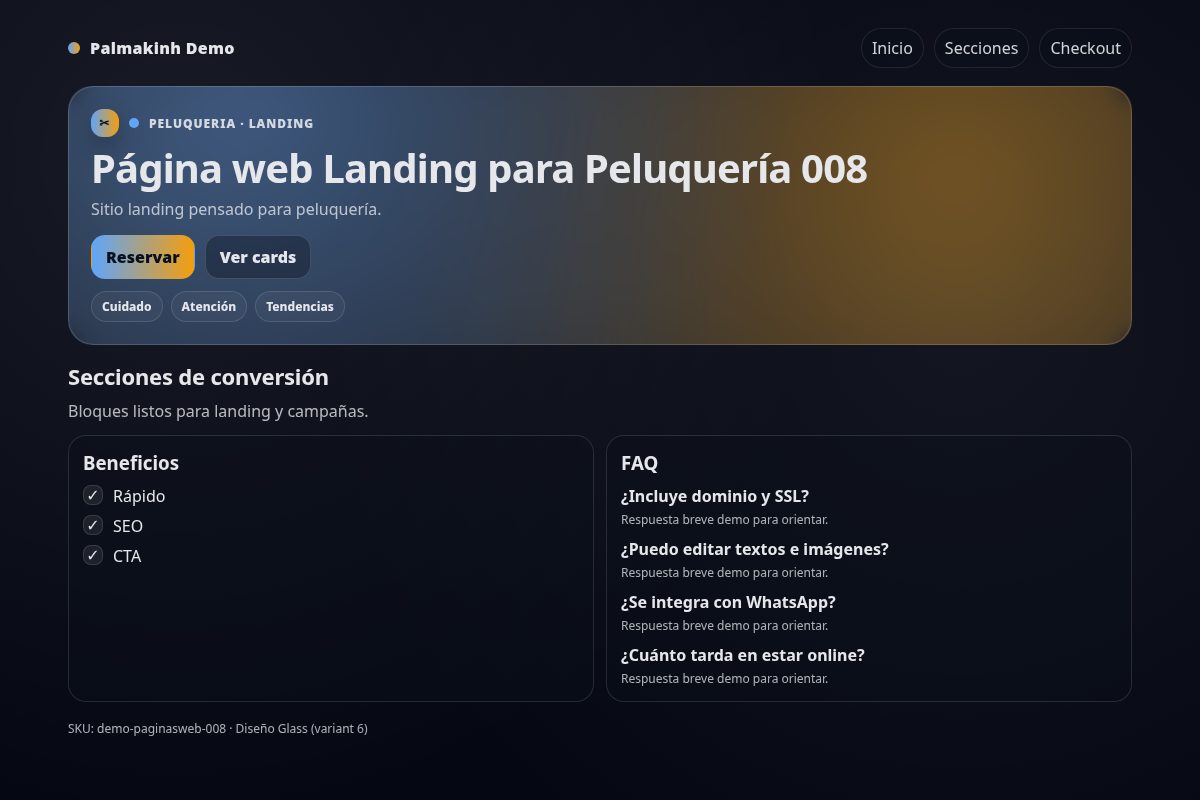 Página web Landing para Peluquería 008