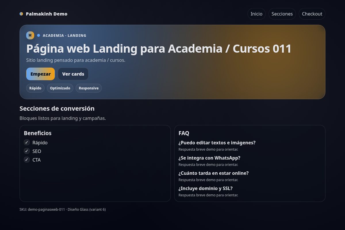 Página web Landing para Academia / Cursos 011