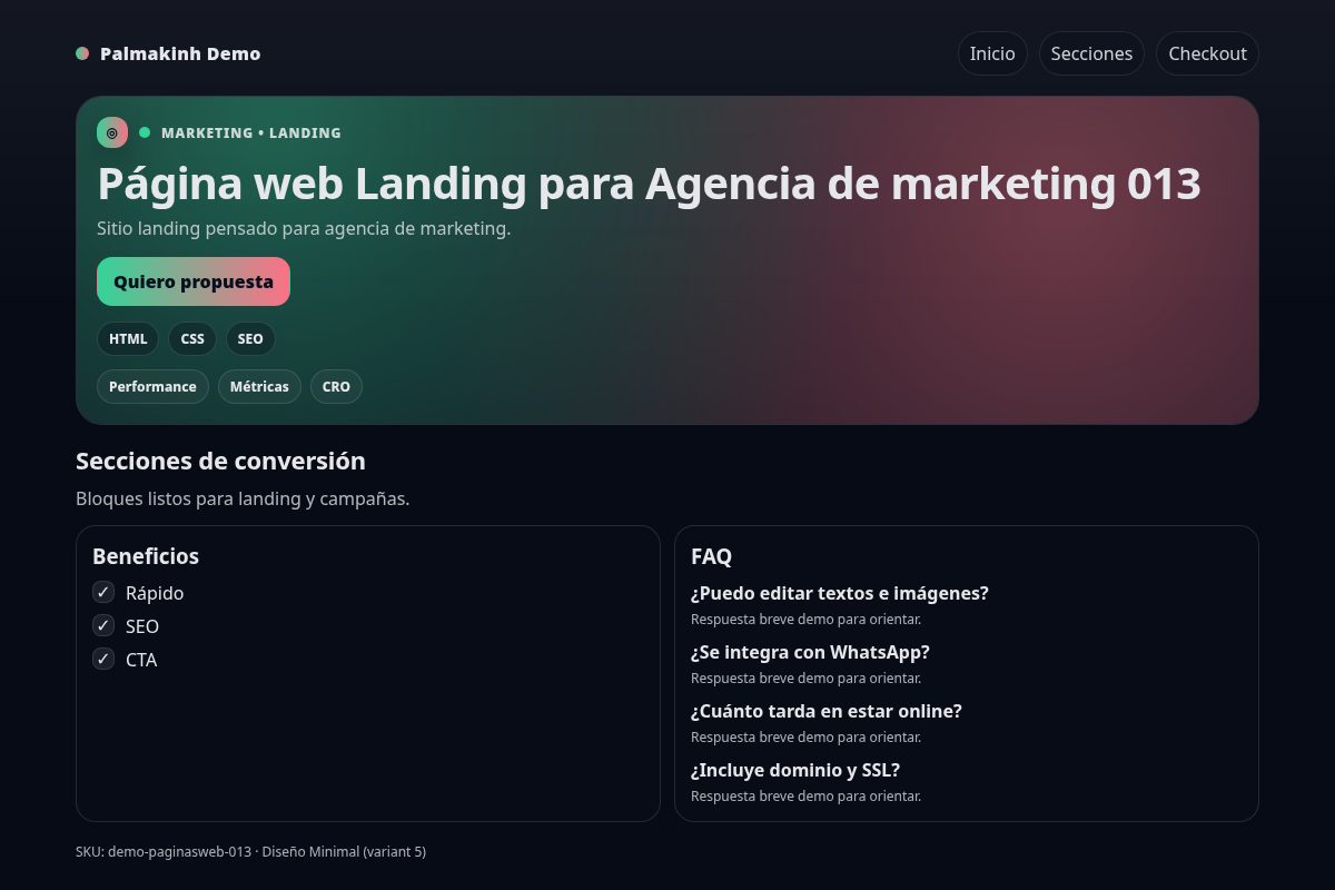Página web Landing para Agencia de marketing 013