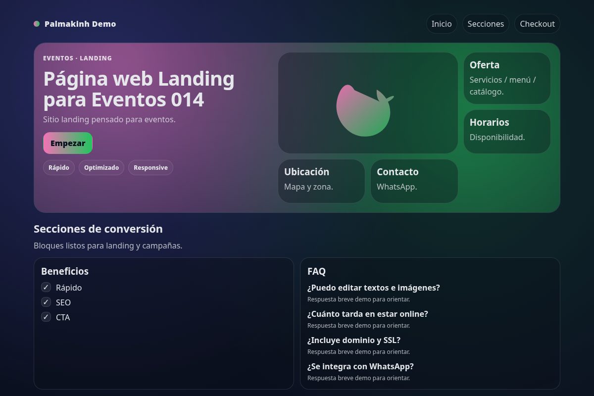Página web Landing para Eventos 014