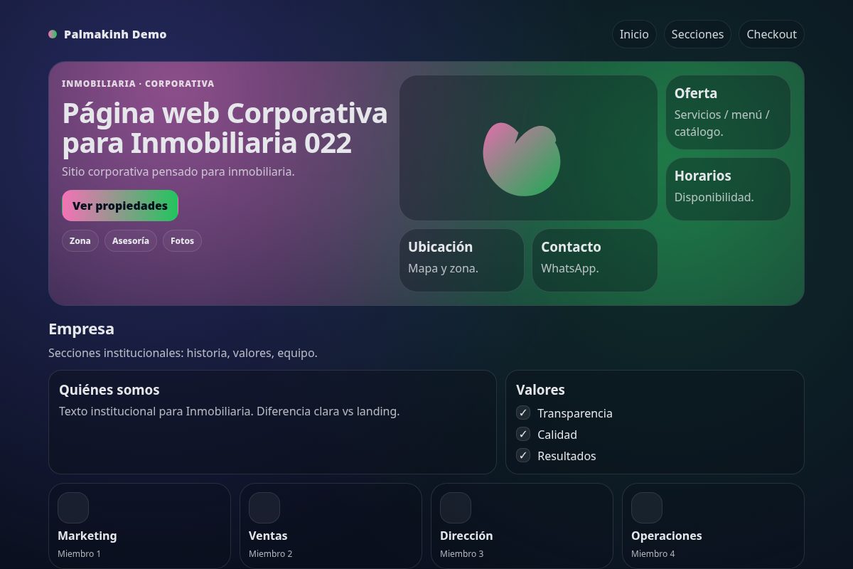 Página web Corporativa para Inmobiliaria 022
