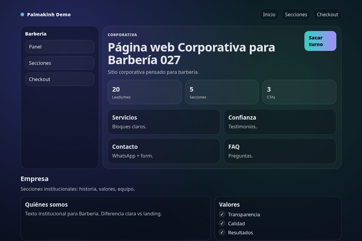 Página web Corporativa para Barbería 027