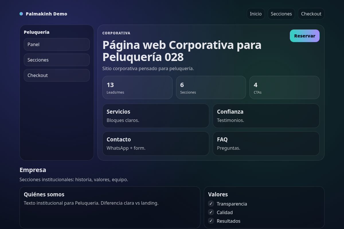 Página web Corporativa para Peluquería 028