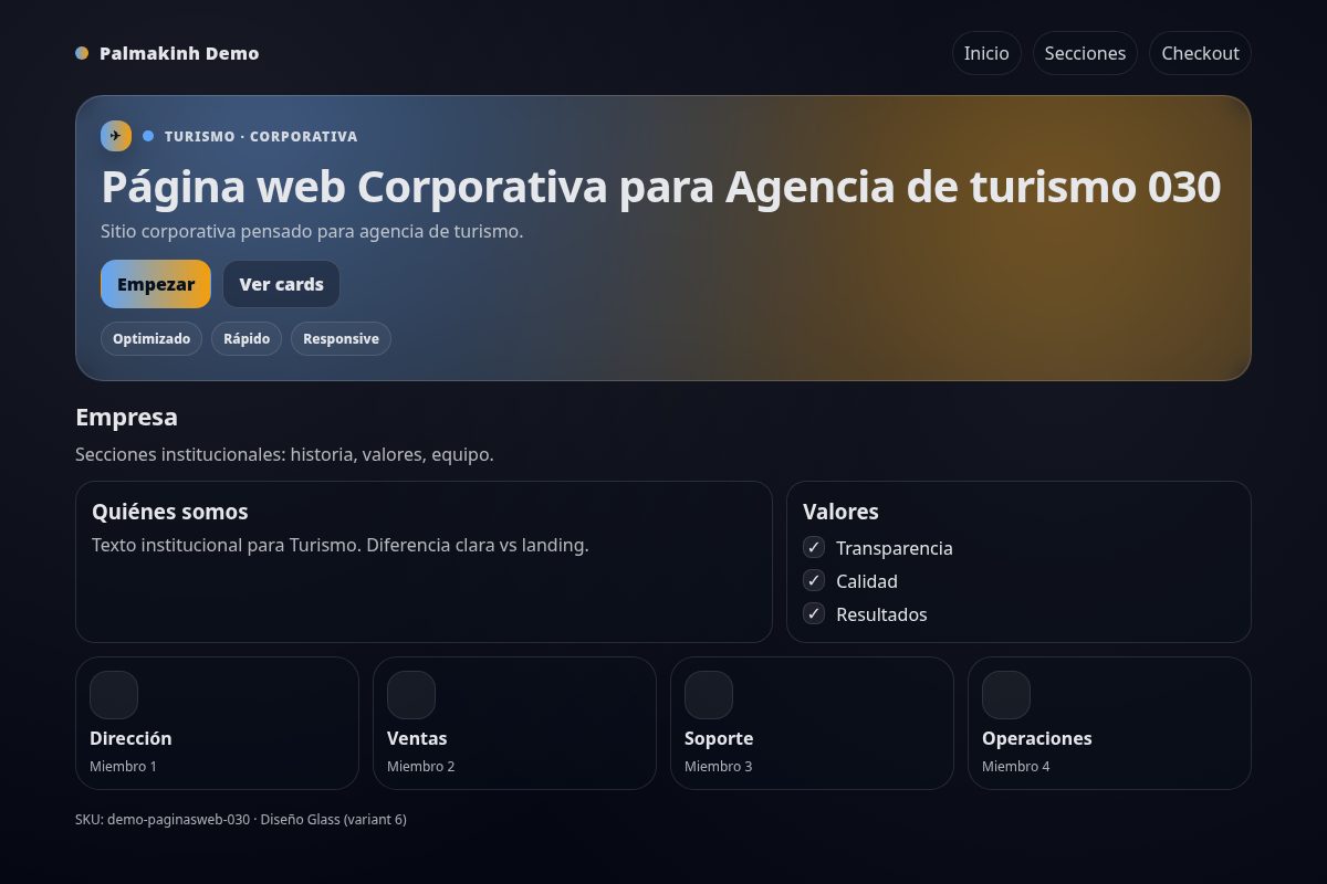 Página web Corporativa para Agencia de turismo 030