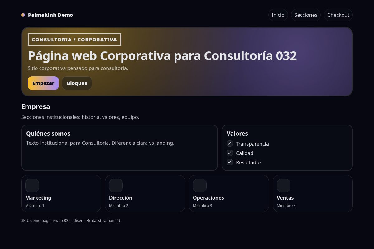 Página web Corporativa para Consultoría 032