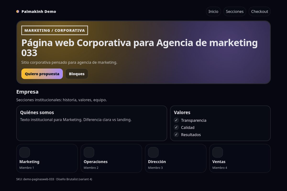 Página web Corporativa para Agencia de marketing 033