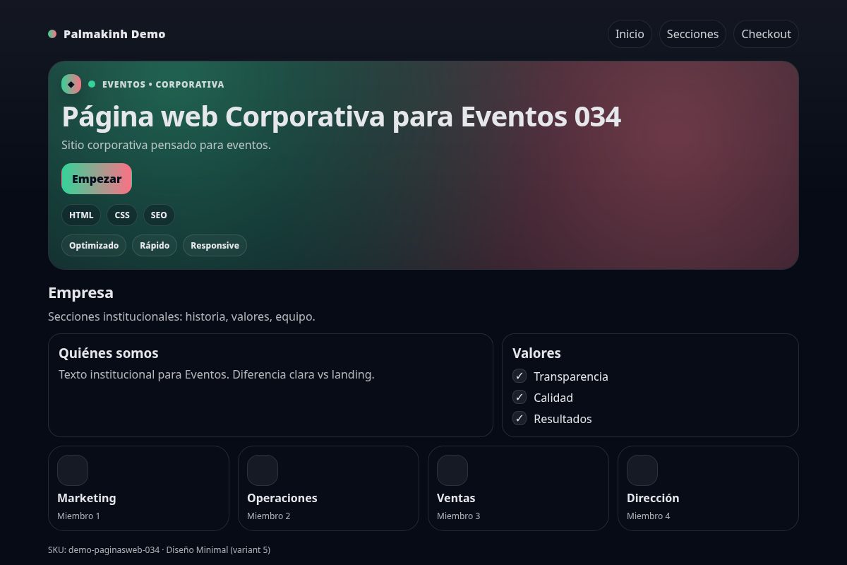 Página web Corporativa para Eventos 034