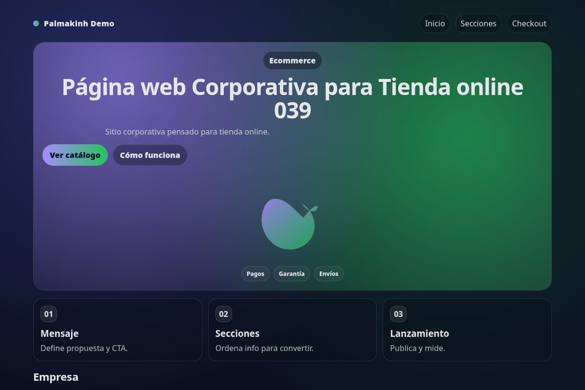 Página web Corporativa para Tienda online 039