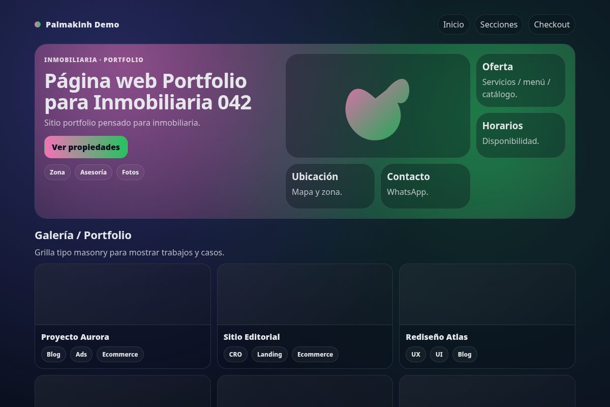 Página web Portfolio para Inmobiliaria 042