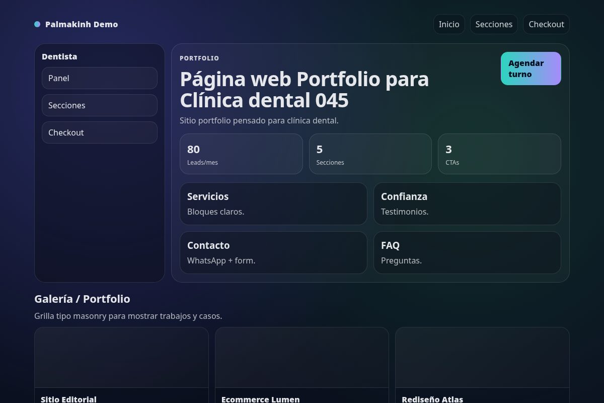 Página web Portfolio para Clínica dental 045