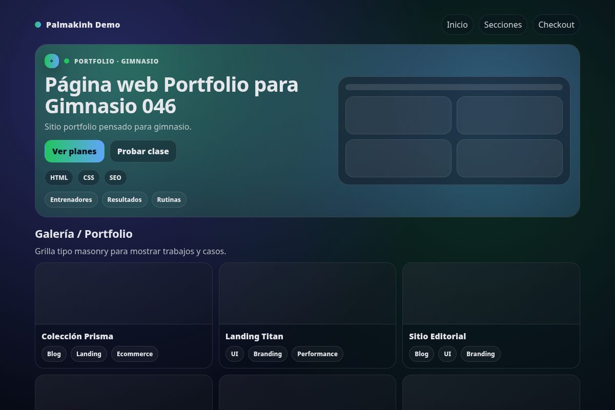 Página web Portfolio para Gimnasio 046