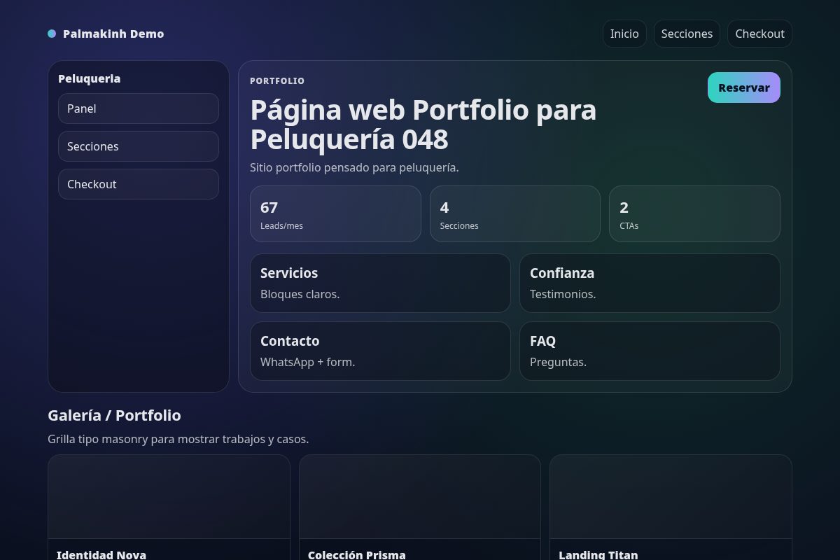Página web Portfolio para Peluquería 048