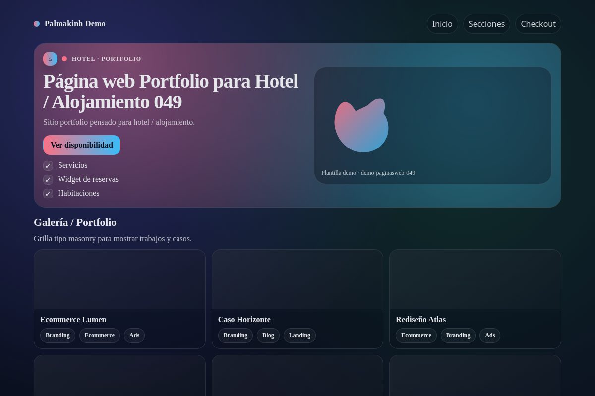 Página web Portfolio para Hotel / Alojamiento 049