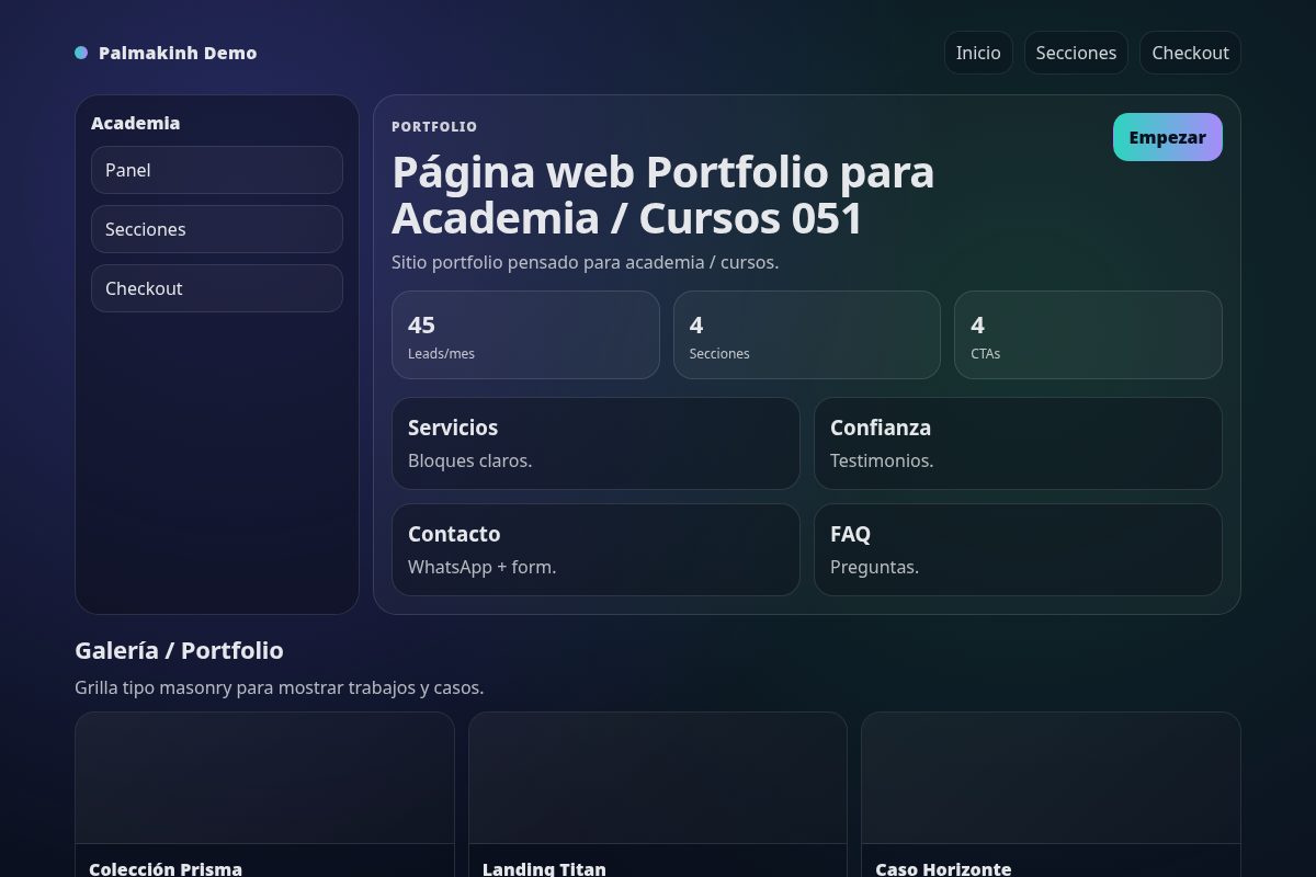 Página web Portfolio para Academia / Cursos 051