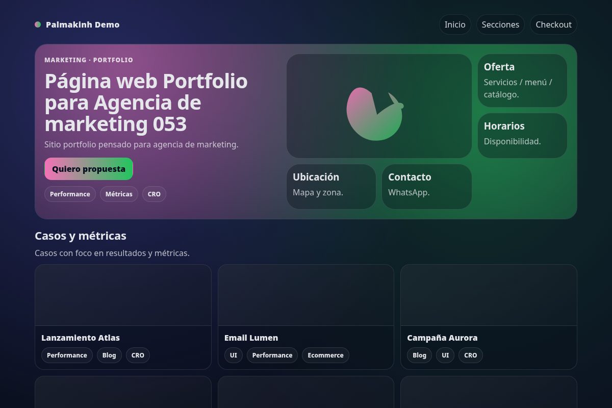 Página web Portfolio para Agencia de marketing 053