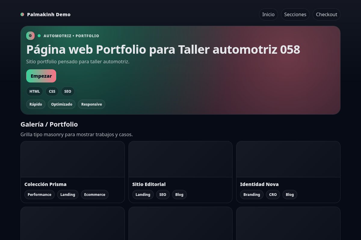 Página web Portfolio para Taller automotriz 058