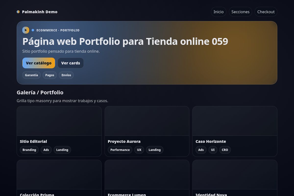 Página web Portfolio para Tienda online 059