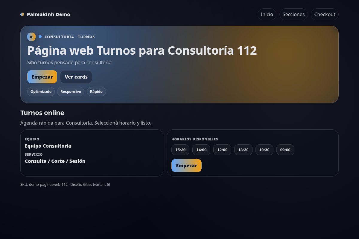Página web Turnos para Consultoría 112