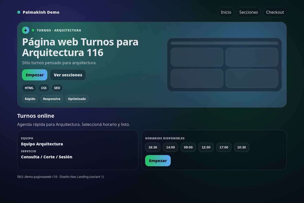 Página web Turnos para Arquitectura 116