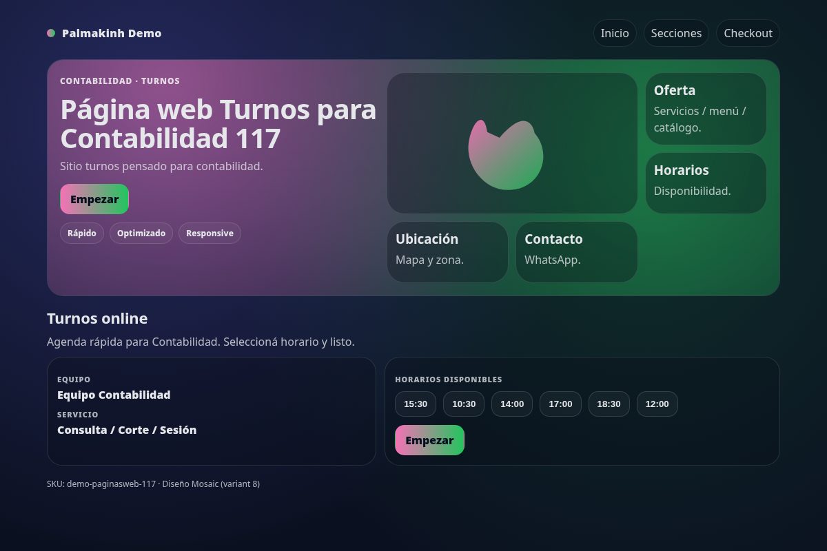 Página web Turnos para Contabilidad 117