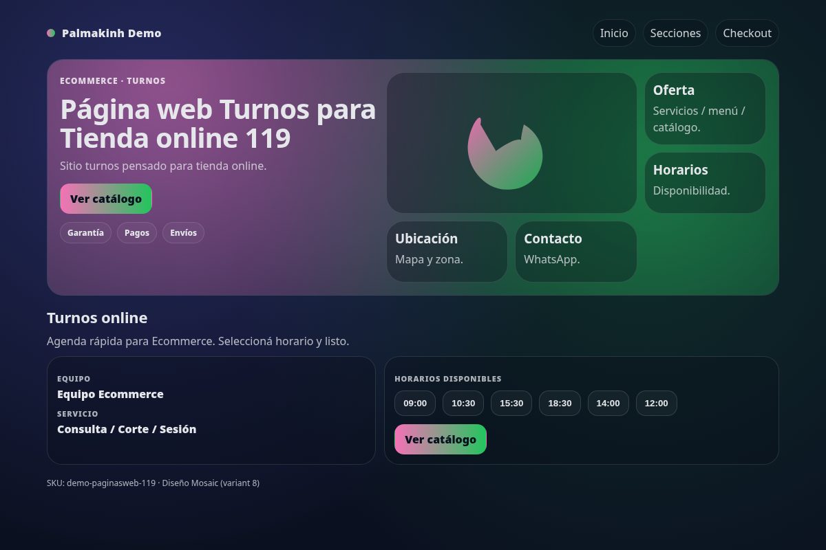 Página web Turnos para Tienda online 119