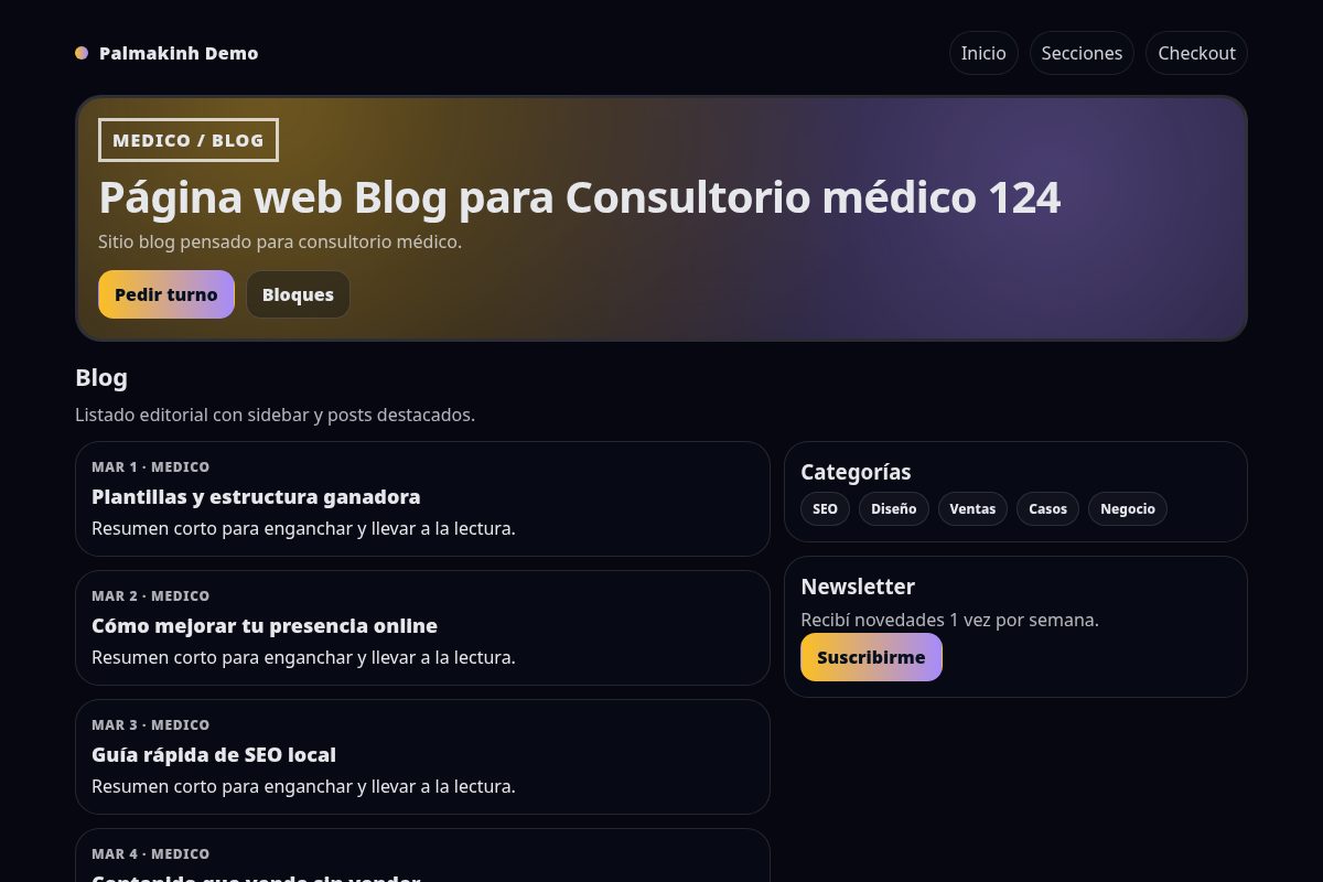 Página web Blog para Consultorio médico 124