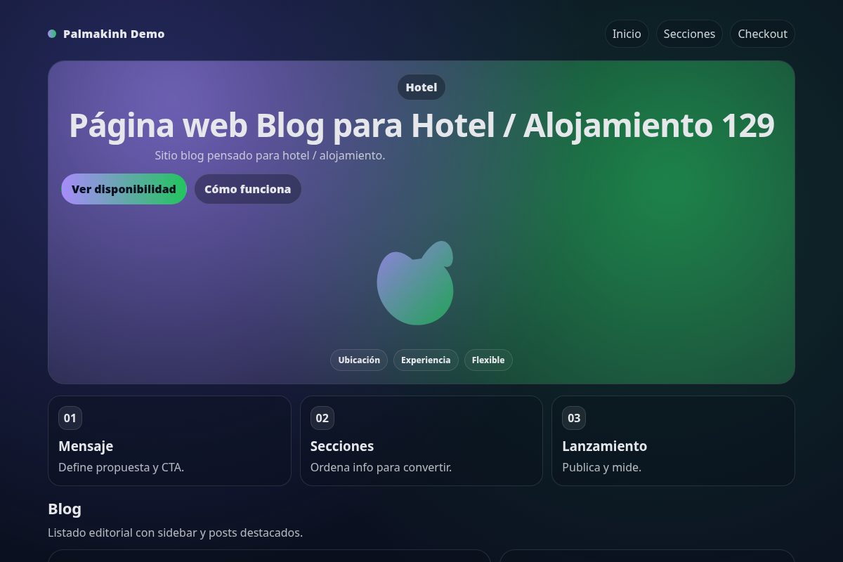 Página web Blog para Hotel / Alojamiento 129