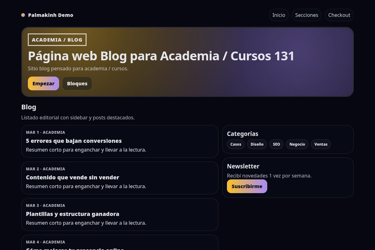 Página web Blog para Academia / Cursos 131