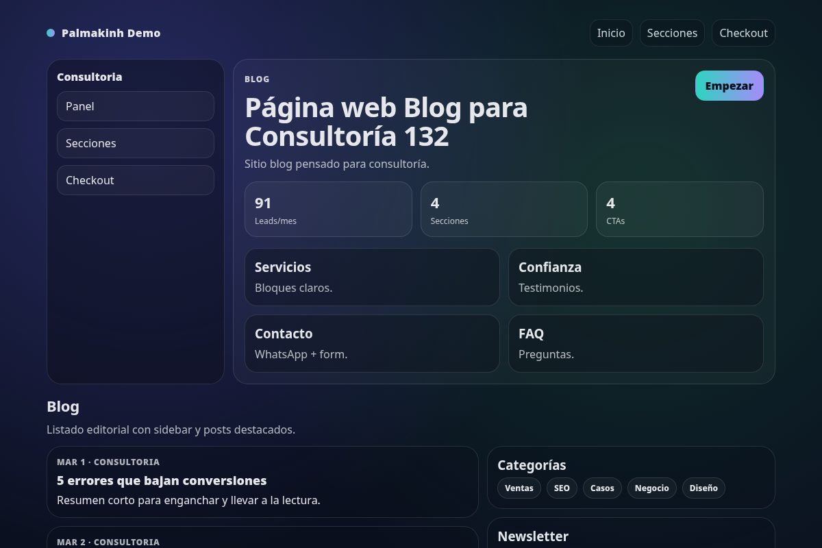 Página web Blog para Consultoría 132