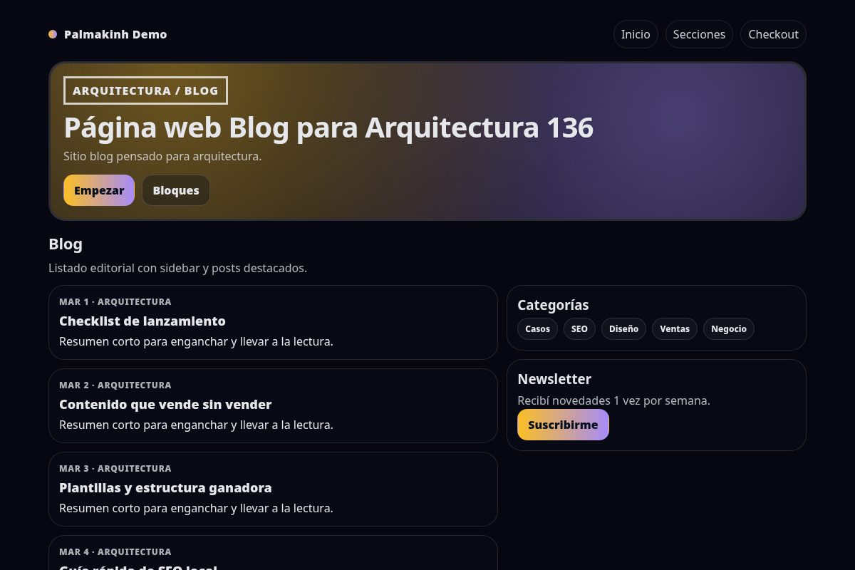 Página web Blog para Arquitectura 136