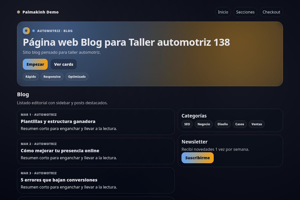Página web Blog para Taller automotriz 138