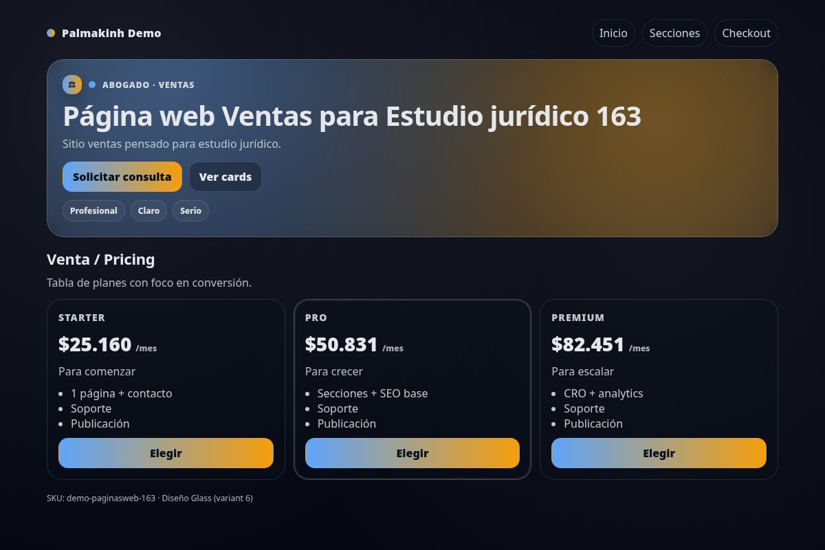 Página web Ventas para Estudio jurídico 163