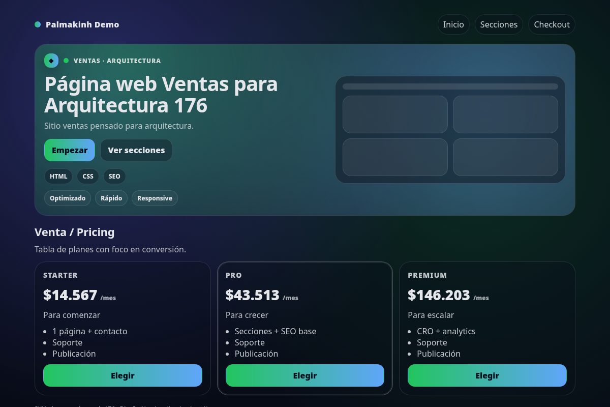 Página web Ventas para Arquitectura 176