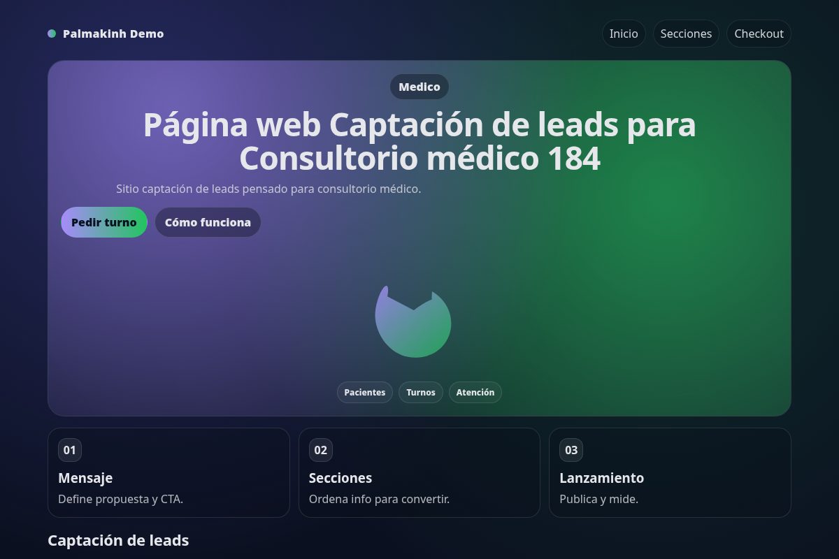 Página web Captación de leads para Consultorio médico 184