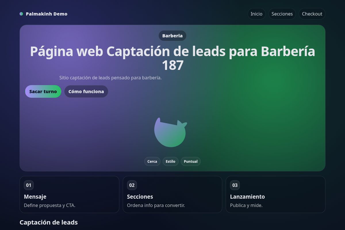 Página web Captación de leads para Barbería 187
