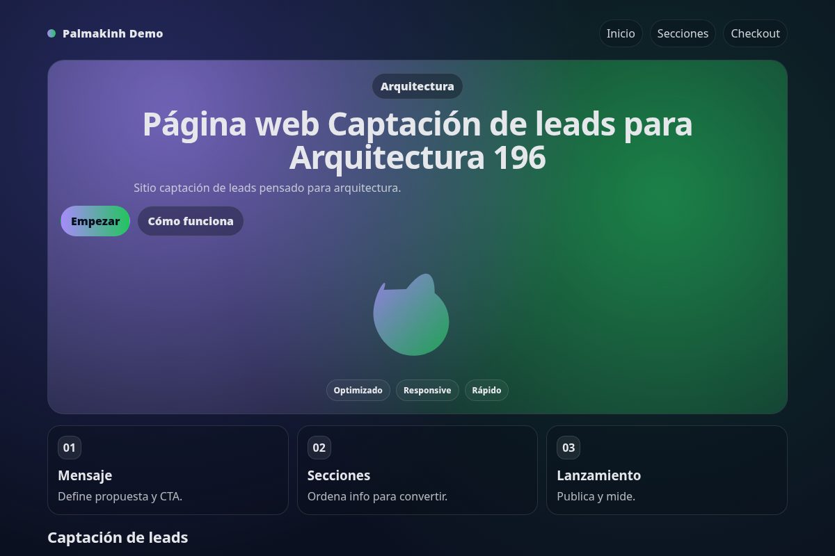 Página web Captación de leads para Arquitectura 196
