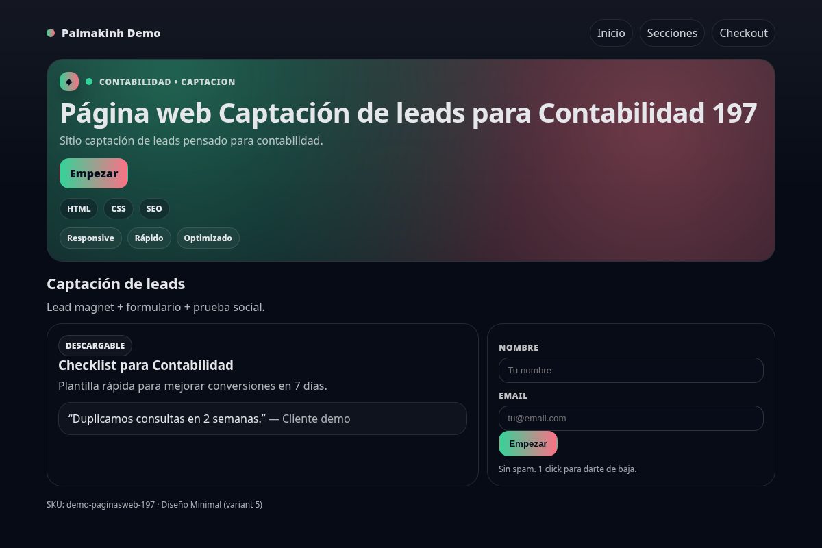 Página web Captación de leads para Contabilidad 197